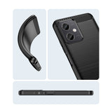 Set husă protecție Xiaomi Redmi Note 12 5G negru, textură periată și colțuri întărite