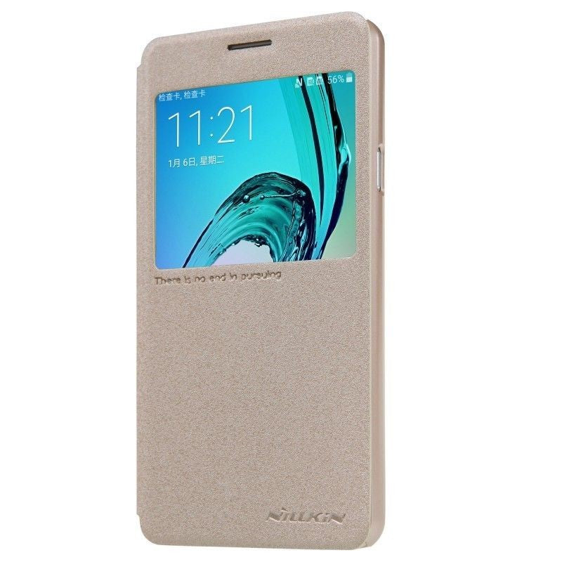 Husa Samsung Galaxy A3 2016 Nillkin Sparkle Flip Auriu - vivimall.ro