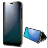 Husa Samsung Galaxy A8 2018 Flip Cover Oglinda Negru - vivimall.ro