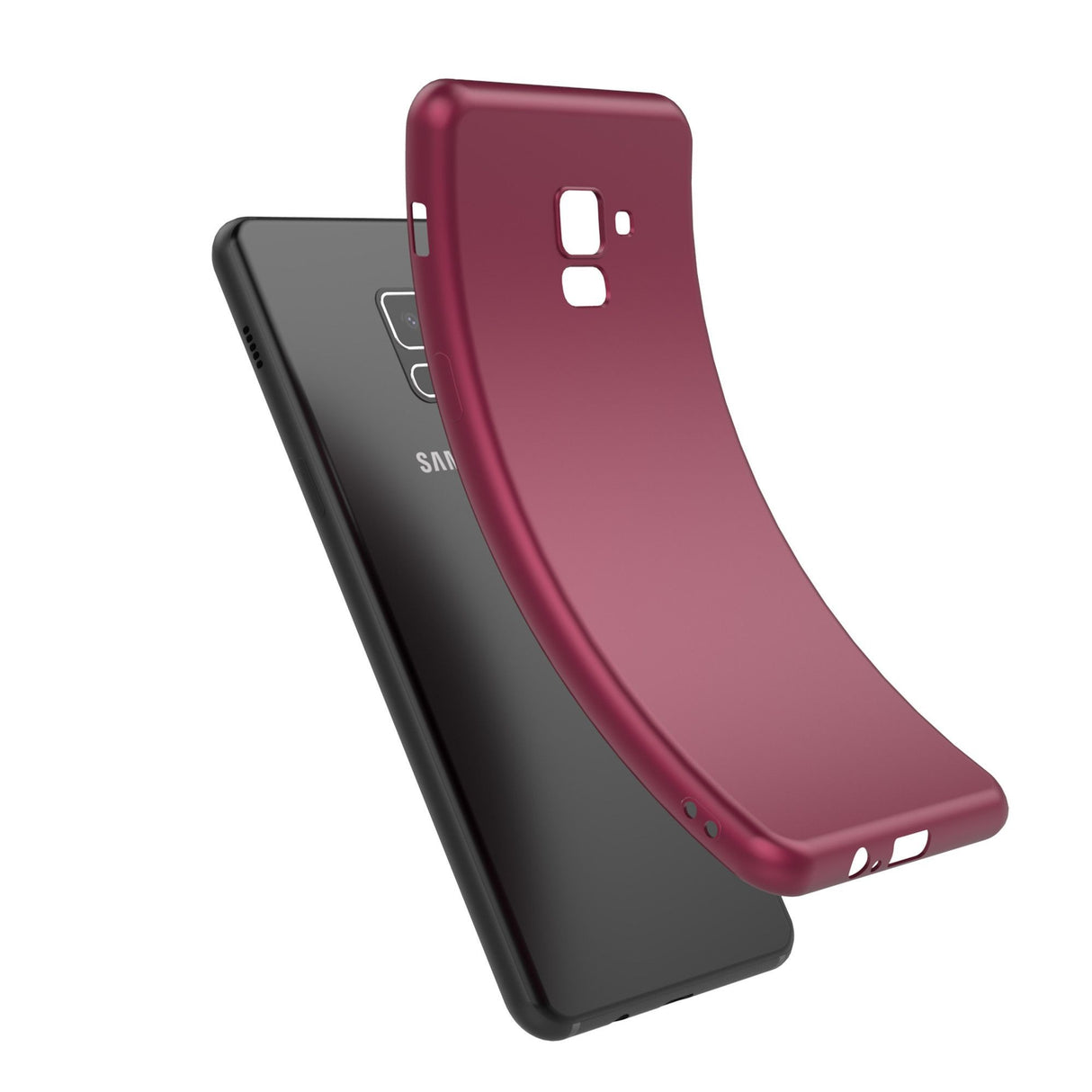 Husa Samsung Galaxy A8 2018 Luxury Case Burgundy - vivimall.ro