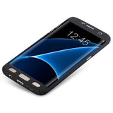 Husa Samsung Galaxy S7 Edge Full Cover 360 Negru + Folie de protectie - vivimall.ro