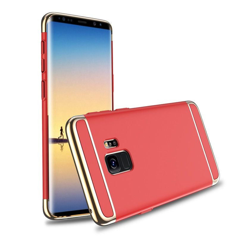 Husa Samsung Galaxy S9 Plus Luxury Plating 3 in 1 Rosu - vivimall.ro