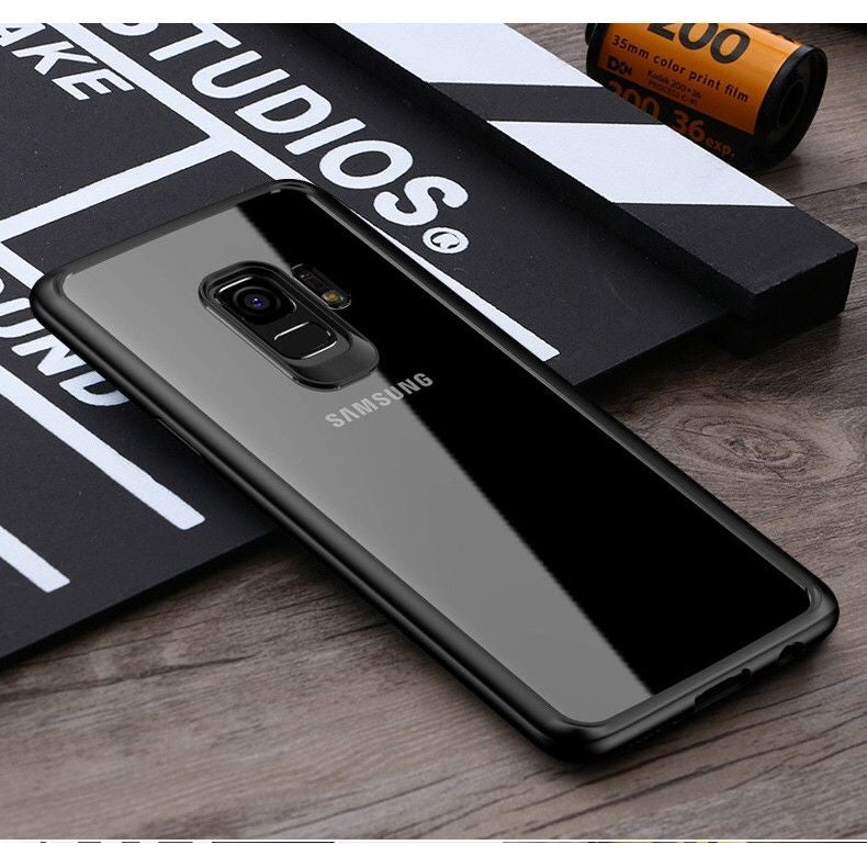 Husa Samsung Galaxy S9 Plus Tpu Transparent cu margini colorate negru - vivimall.ro