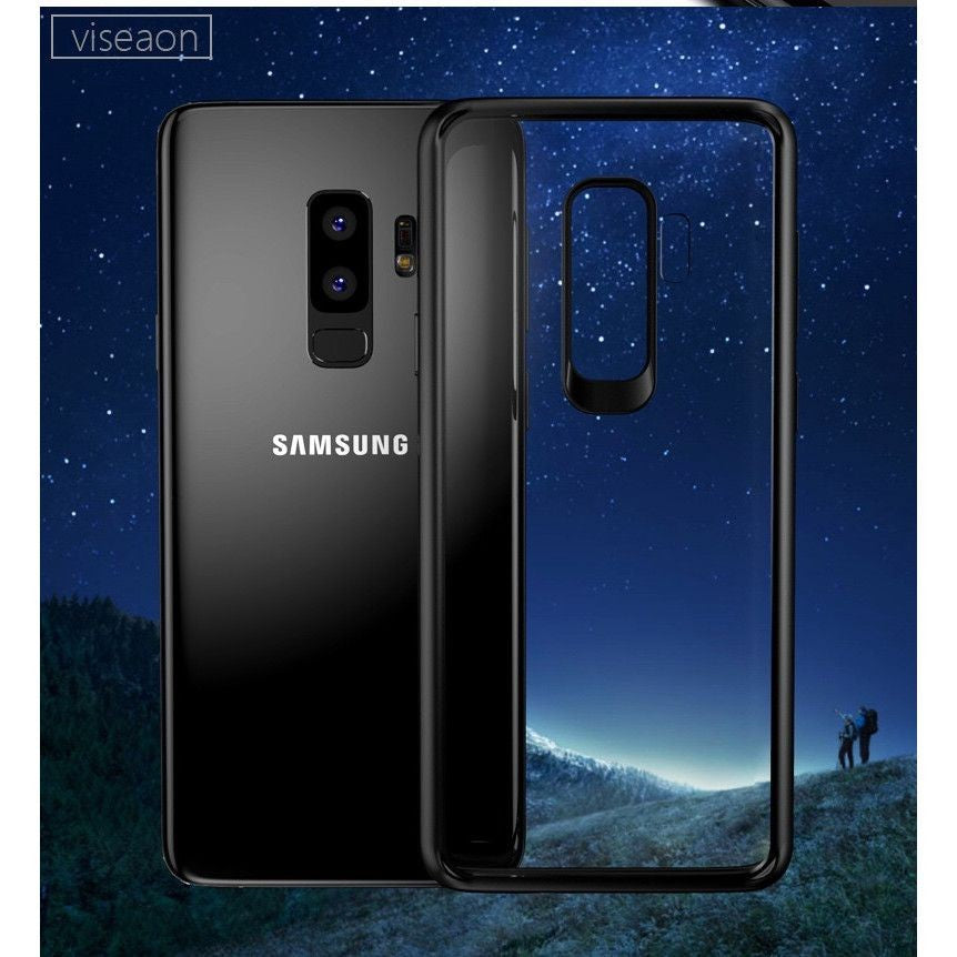 Husa Samsung Galaxy S9 Plus Tpu Transparent cu margini colorate negru - vivimall.ro