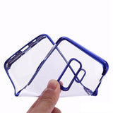 Husa Samsung Galaxy S9 Transparent cu Margini Albastre - vivimall.ro