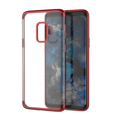 Husa Samsung Galaxy S9 Transparent cu Margini Rosii - vivimall.ro
