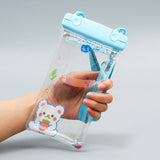 Husa subacvatica Fruity Waterproof Flippy, Snowproof, Universala, Impermeabila, cu Snur, pentru telefon sau documente, Berry Bear, Albastru - vivimall.ro