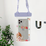 Husa subacvatica Fruity Waterproof Flippy, Snowproof, Universala, Impermeabila, cu Snur, pentru telefon sau documente, Lucky Girl, Mov - vivimall.ro