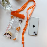 Husa subacvatica Fruity Waterproof Flippy, Snowproof, Universala, Impermeabila, cu Snur, pentru telefon sau documente, Orange Girl 2, Oranj - vivimall.ro