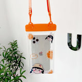 Husa subacvatica Fruity Waterproof Flippy, Snowproof, Universala, Impermeabila, cu Snur, pentru telefon sau documente, Orange Girl 2, Oranj - vivimall.ro