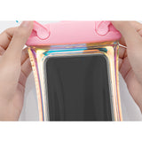 Husa subacvatica Holografica Waterproof Flippy, Snowproof, Universala, Impermeabila, cu Snur, pentru telefon sau documente, Roz - vivimall.ro