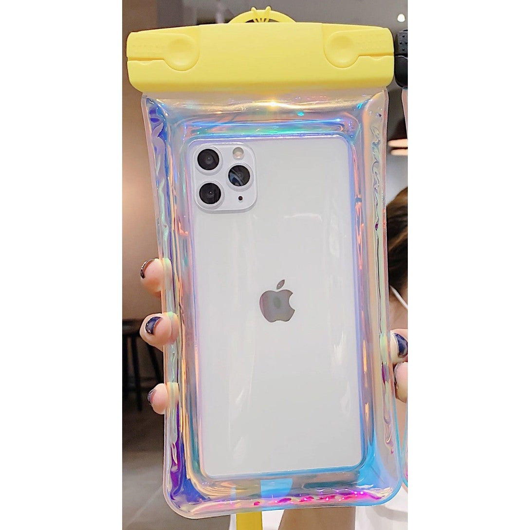 Husa subacvatica Holografica Waterproof Flippy, Snowproof, Universala, Impermeabila, cu Snur, pentru telefon sau documente, Galben - vivimall.ro