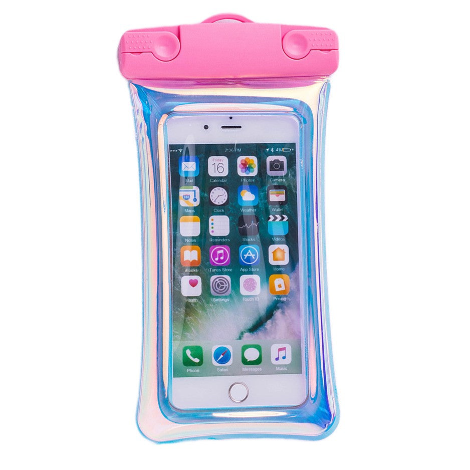 Husa subacvatica Holografica Waterproof Flippy, Snowproof, Universala, Impermeabila, cu Snur, pentru telefon sau documente, Roz - vivimall.ro