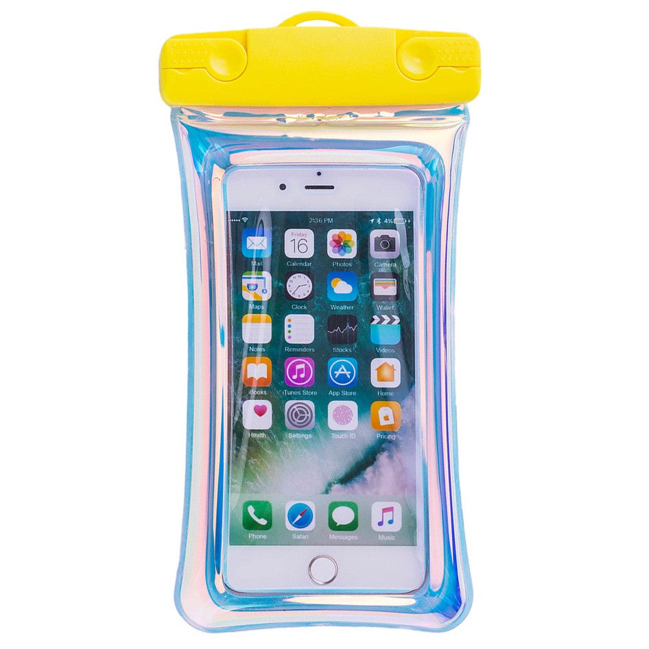 Husa subacvatica Holografica Waterproof Flippy, Snowproof, Universala, Impermeabila, cu Snur, pentru telefon sau documente, Galben - vivimall.ro