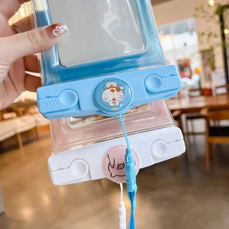 Husa subacvatica Mascot Waterproof Flippy, Snowproof, Universala, cu Snur, pentru telefon sau documente, Cat, Bleu - vivimall.ro