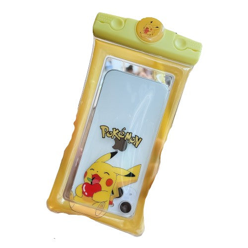 Husa subacvatica Mascot Waterproof Vivimall, Snowproof, Universala, cu Snur, pentru telefon sau documente, Pika, Galben - vivimall.ro