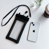 Husa subacvatica Matte Cushion Waterproof Flippy, Snowproof, Universala, cu Snur, pentru telefon sau documente, Negru - vivimall.ro