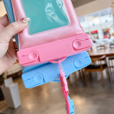 Husa subacvatica Matte Cushion Waterproof Flippy, Snowproof, Universala, cu Snur, pentru telefon sau documente, Roz - vivimall.ro