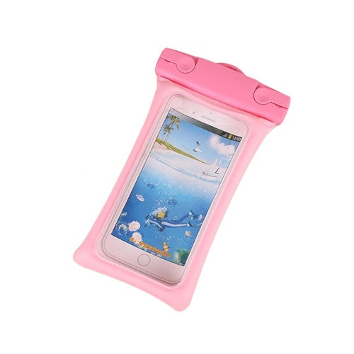 Husa subacvatica Matte Cushion Waterproof Vivimall, Snowproof, Universala, cu Snur, pentru telefon sau documente, Roz - vivimall.ro