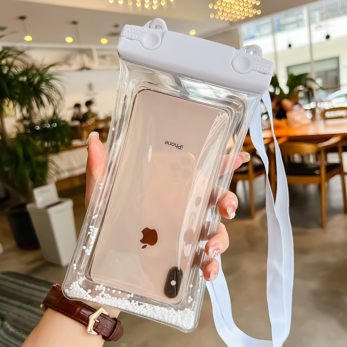 Husa subacvatica Waterproof Flippy, Snowproof, Universala, Senzoriala, cu Snur, pentru telefon sau documente, Alb - vivimall.ro