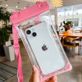 Husa subacvatica Waterproof Flippy, Snowproof, Universala, Senzoriala, cu Snur, pentru telefon sau documente, Roz - vivimall.ro