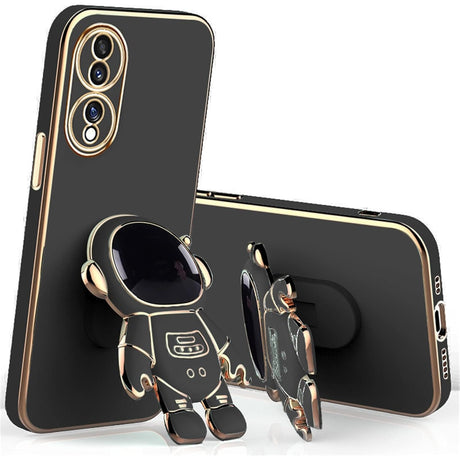 Husă Huawei Mate 60 Pro 2în1 neagră din TPU cu suport tip astronaut integrat, vedere frontală