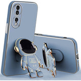 Husă Huawei Mate 60 Pro 2în1 albastră cu suport tip astronaut, vedere frontală