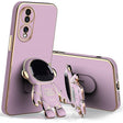 Husă Huawei P60 Pro 2în1 mov din TPU cu suport tip astronaut integrat, vedere frontală