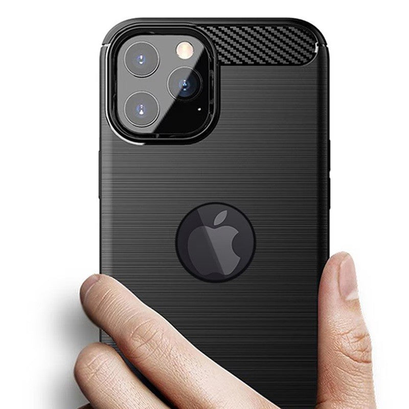 Husa Protectie, Vivimall, compatibila Apple iPhone 14 Pro, Carcasa TPU Carbon, 1.5 mm, Negru - vivimall.ro