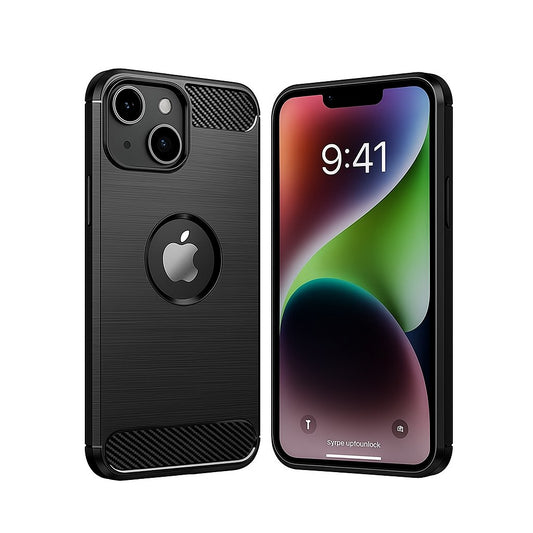 Husa Protectie, Vivimall, compatibila Apple iPhone 14 Pro, Carcasa TPU Carbon, 1.5 mm, Negru - vivimall.ro