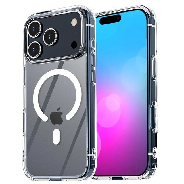 Husa Telefon, Vivimall, Compatibila Apple iPhone 17 Pro Max, MagSafe, Antisoc, din Silicon + TPU, Transparent - vivimall.ro