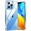 Husă TPU transparentă pentru iPhone 14 Pro Max, vedere frontală, silicon antisoc flexibil