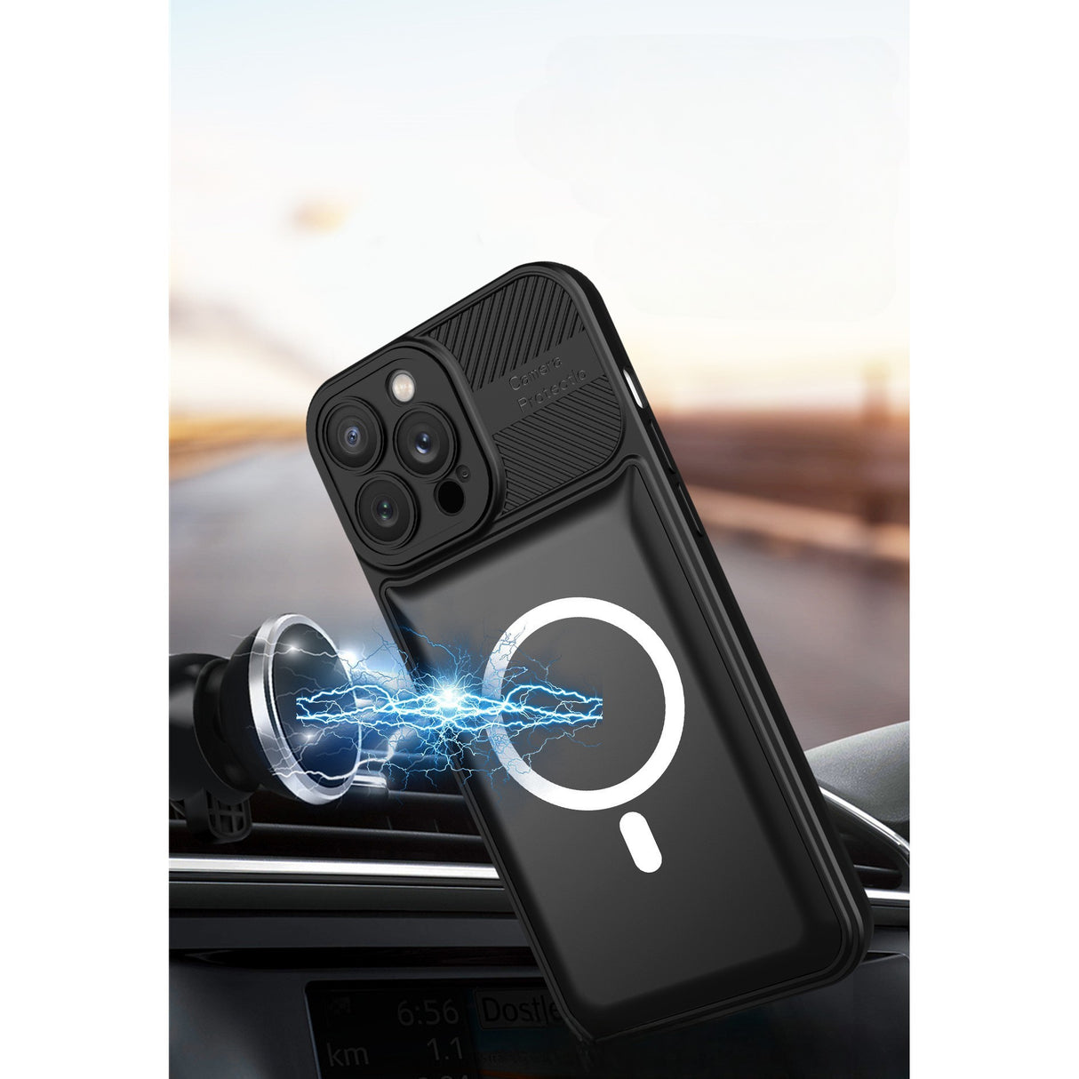 Husă Samsung Galaxy A24 4G cu magneți integrați pentru suport auto magnetic, detaliu spate