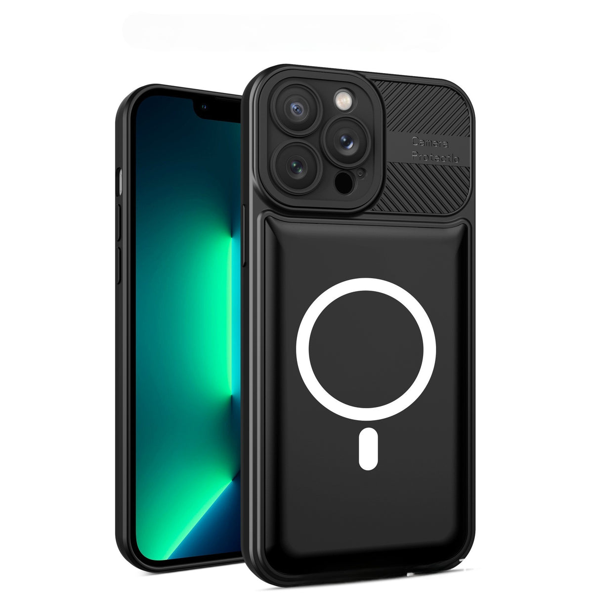 Husă Samsung Galaxy A24 4G negru montată pe telefon, vedere lifestyle, protecție completă