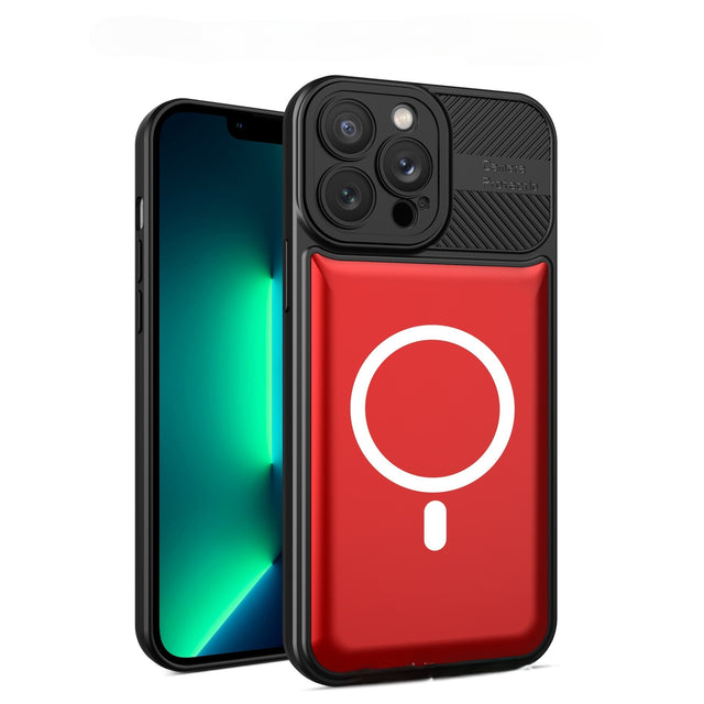 Husă Samsung Galaxy A24 4G Urban Armor roșie cu suport magnetic, vedere frontală, model antisoc TPU și policarbonat