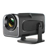 Videoproiector portabil HY320 Mini negru, vedere frontală, Ultra HD 1920x1080, Android 13