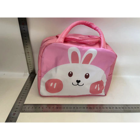 Geantă Frigorifică, Vivimall, cu Desene Animat, Portabilă pentru Copii, de Prânz, din Pânză Oxford, 22x14x19 cm, Model Iepuras, Roz - vivimall.ro