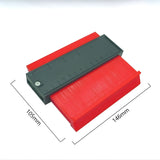 Sablon Masurare Contur, Flippy, Cu Rigla Integrata, pentru Copiere Unghiuri si Forme Neregulate, Plastic Rezistent, 14.6 x 10.5 cm, Rosu/Negru - vivimall.ro