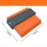 Sablon Masurare Contur, Flippy, Cu Rigla Integrata, pentru Copiere Unghiuri si Forme Neregulate, Plastic Rezistent, 14.6 x 10.5 cm, Portocaliu/Negru - vivimall.ro