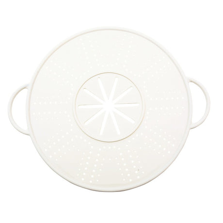 Capac Sita pentru Tigaie, Vivimall, 28 inch, Capac din Silicon pentru Scuregere, Rezistent la Remperaturi ridicate, Anti-Stropire, Deflector de Ulei, Alb - vivimall.ro