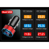 Incarcator Auto Cu Afisaj Digital, Din Metal, 3.1A, Incarcare Rapida 6A Pd+Qc3.0, Dublu Usb - vivimall.ro