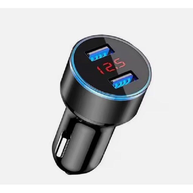 Incarcator Auto Cu Afisaj Digital, Din Metal, 3.1A, Incarcare Rapida 6A Pd+Qc3.0, Dublu Usb - vivimall.ro