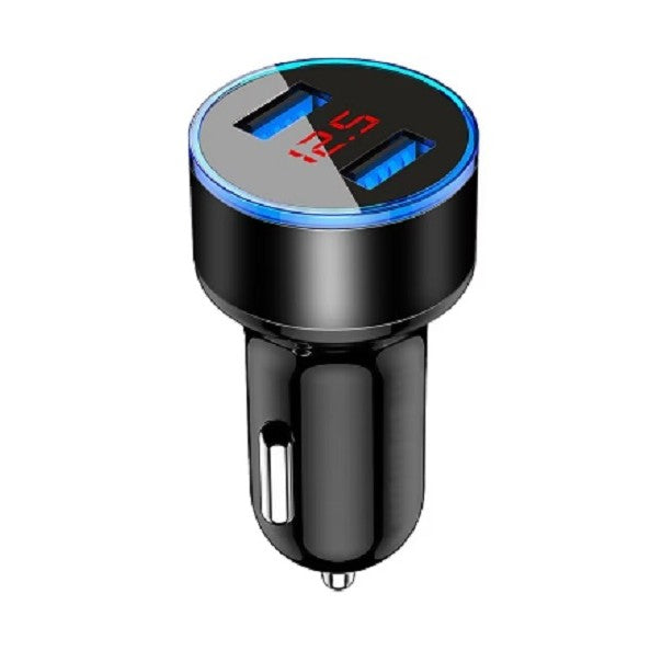 Incarcator Auto Cu Afisaj Digital, Din Metal, 3.1A, Incarcare Rapida 6A Pd+Qc3.0, Dublu Usb - vivimall.ro