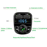 Incarcator Auto Cu Mp3 Player, Bluetooth 5.0, 5V, 2 X Usb, Type C - vivimall.ro