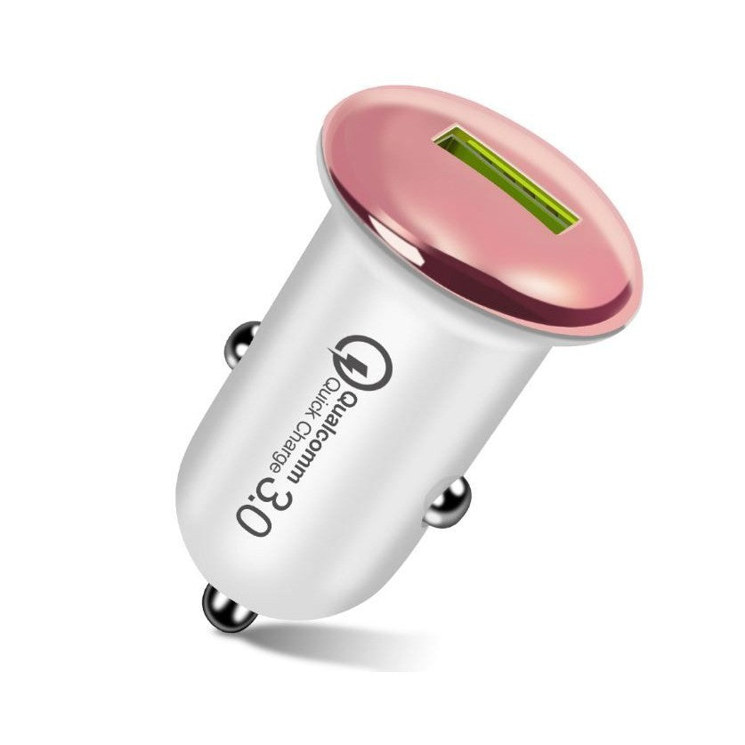Incarcator Auto, Vivimall, Incarcare Rapida QC3.0, USB, din ABS, Roz - vivimall.ro