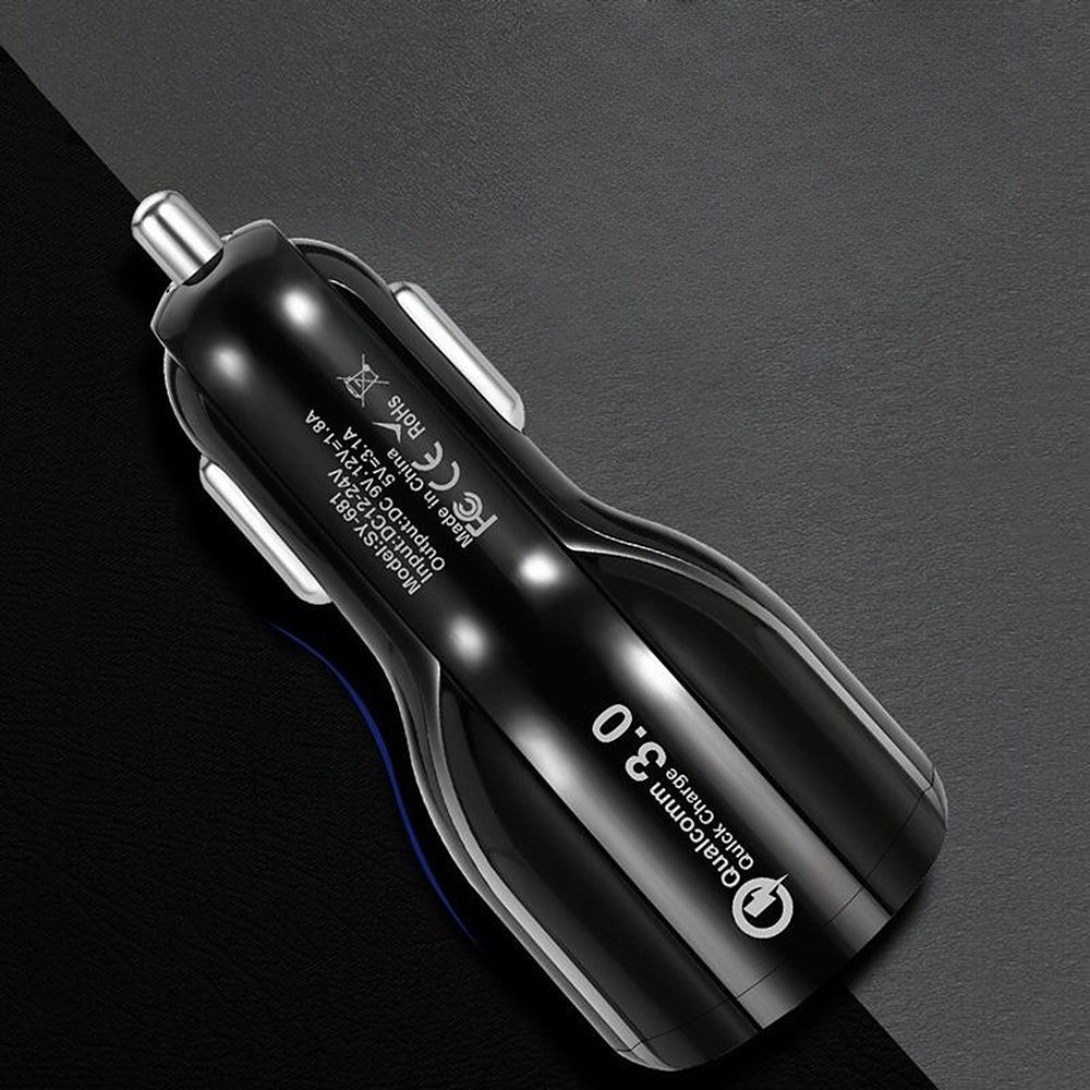 Incarcator Auto, Vivimall, Pentru Bricheta, Incarcare Rapida, Interfata USB, 12V-24V, Negru - vivimall.ro