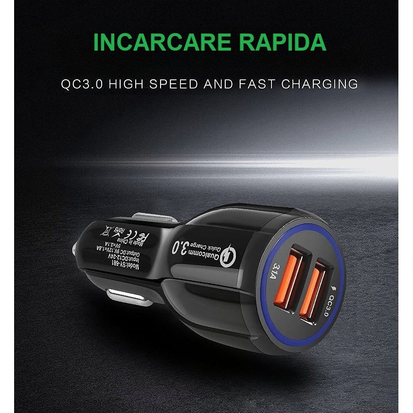 Incarcator Auto, Pentru Bricheta, Incarcare Rapida, Interfata Usb, 12V-24V - vivimall.ro