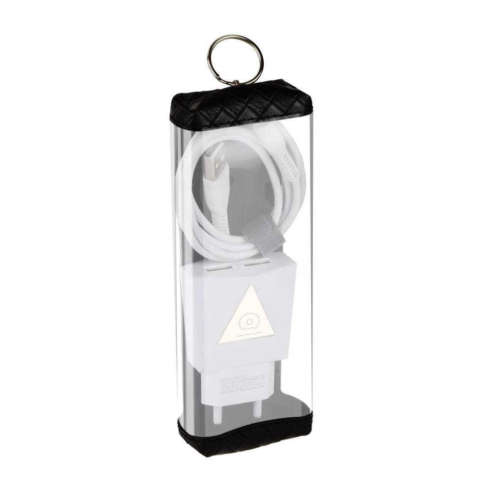 Produs original Vivimall T06 – încărcător rețea alb cu cablu Micro-USB, vedere spate