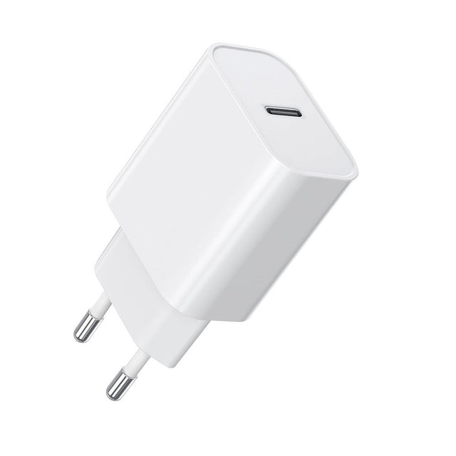 Încărcător rețea Fast Charge Vivimall 20W Power Delivery, compatibil iPhone 8-14, culoare albă, vedere frontală