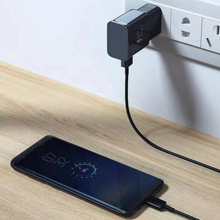 Incarcator Retea pentru Samsung S6/S8, Vivimall, Incarcator USB-A Universal de 2.4A pentru Telefoan Samsung, Power Delivery 15W, Negru lucios - vivimall.ro